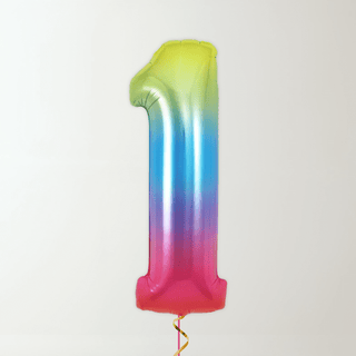 Rainbow Foil Number Balloons (34” Helium-Filled) 1 The Party Hut | Balloons, Fancy Dress & Party Supplies Cheltenham