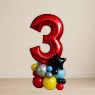 Red Number Balloon Stack | 1.5m to 2m | 0 to 9