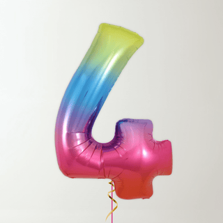 Rainbow Foil Number Balloons (34” Helium-Filled) 4 The Party Hut | Balloons, Fancy Dress & Party Supplies Cheltenham