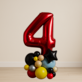 Red Number Balloon Stack | 1.5m to 2m | 0 to 9