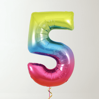 Rainbow Foil Number Balloons (34” Helium-Filled) 5 The Party Hut | Balloons, Fancy Dress & Party Supplies Cheltenham