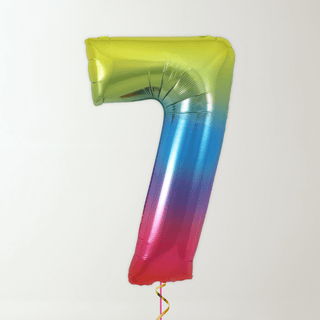 Rainbow Foil Number Balloons (34” Helium-Filled) 7 The Party Hut | Balloons, Fancy Dress & Party Supplies Cheltenham