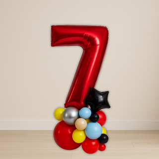 Red Number Balloon Stack | 1.5m to 2m | 0 to 9