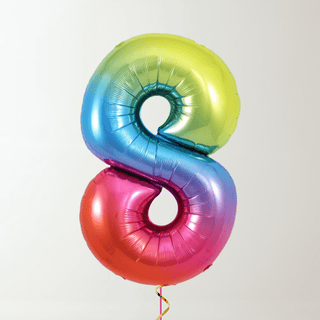 Rainbow Foil Number Balloons (34” Helium-Filled) 8 The Party Hut | Balloons, Fancy Dress & Party Supplies Cheltenham