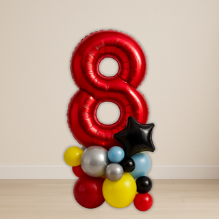 Red Number Balloon Stack | 1.5m to 2m | 0 to 9