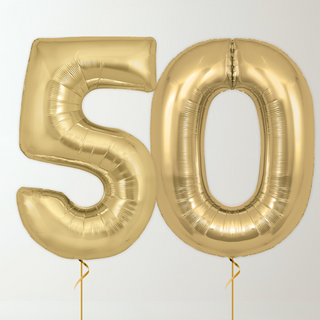 Silk Gold Foil Number Balloons (34” Helium-Filled) 50 The Party Hut | Balloons, Fancy Dress & Party Supplies Cheltenham