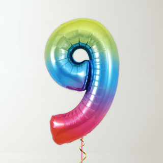 Rainbow Foil Number Balloons (34” Helium-Filled) 9 The Party Hut | Balloons, Fancy Dress & Party Supplies Cheltenham