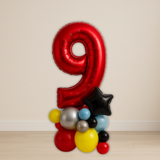 Red Number Balloon Stack | 1.5m to 2m | 0 to 9