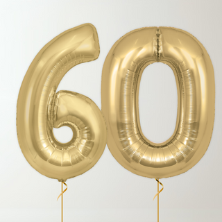 Silk Gold Foil Number Balloons (34” Helium-Filled) 60 The Party Hut | Balloons, Fancy Dress & Party Supplies Cheltenham