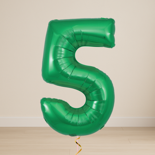 Green Number Balloons | Foil, 34”