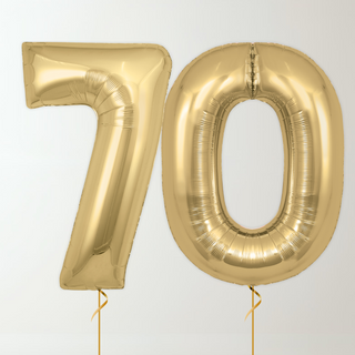Silk Gold Foil Number Balloons (34” Helium-Filled) 70 The Party Hut | Balloons, Fancy Dress & Party Supplies Cheltenham