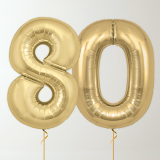 Silk Gold Foil Number Balloons (34” Helium-Filled) 80 The Party Hut | Balloons, Fancy Dress & Party Supplies Cheltenham