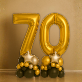 Gold Double Number Balloon Stacks product image – gold 70 balloon stack
