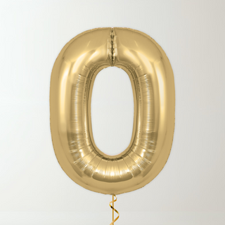 Silk Gold Foil Number Balloons (34” Helium-Filled) 0 The Party Hut | Balloons, Fancy Dress & Party Supplies Cheltenham