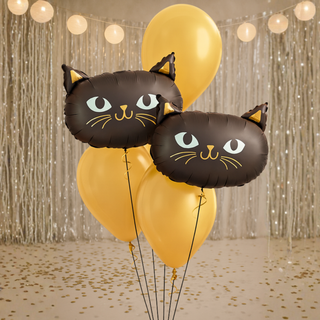 black cat latex balloon bouquet gold colour option