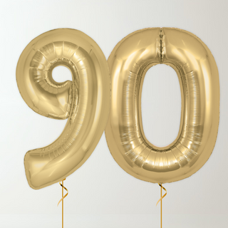 Silk Gold Foil Number Balloons (34” Helium-Filled) 90 The Party Hut | Balloons, Fancy Dress & Party Supplies Cheltenham