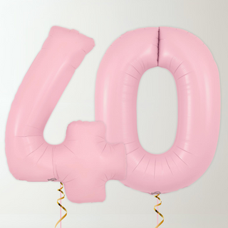 Pastel Pink Foil Number Balloons (34” Helium-Filled) 40 The Party Hut | Balloons, Fancy Dress & Party Supplies Cheltenham