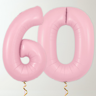 Pastel Pink Foil Number Balloons (34” Helium-Filled) 60 The Party Hut | Balloons, Fancy Dress & Party Supplies Cheltenham