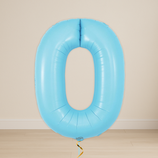 Pastel Blue Number Balloons | Foil, 34"