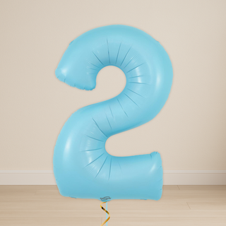 Pastel Blue Number Balloons | Foil, 34"