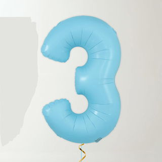 Pastel Blue Foil Number Balloons (34” Helium-Filled) 3 The Party Hut | Balloons, Fancy Dress & Party Supplies Cheltenham