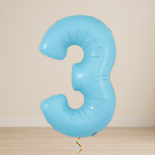 Pastel Blue Number Balloons | Foil, 34"