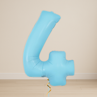 Pastel Blue Number Balloons | Foil, 34"