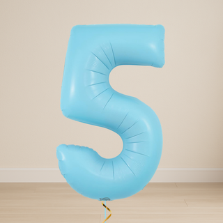 Pastel Blue Number Balloons | Foil, 34"