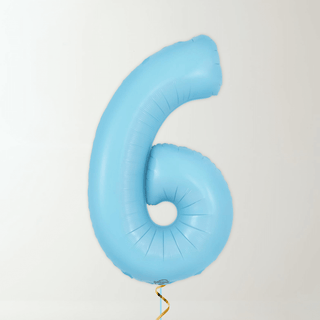 Pastel Blue Foil Number Balloons (34” Helium-Filled) 6 The Party Hut | Balloons, Fancy Dress & Party Supplies Cheltenham