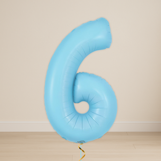Pastel Blue Number Balloons | Foil, 34"