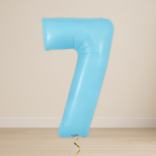 Pastel Blue Number Balloons | Foil, 34"