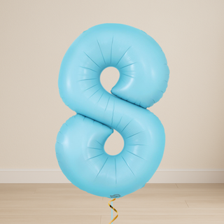 Pastel Blue Number Balloons | Foil, 34"