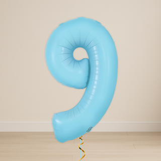 Pastel Blue Number Balloons | Foil, 34"
