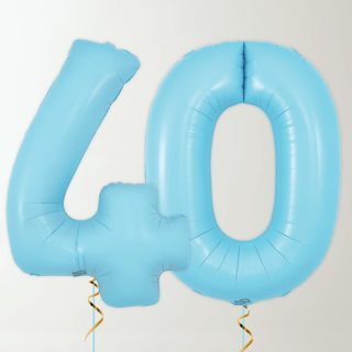 Pastel Blue Foil Number Balloons (34” Helium-Filled) 40 The Party Hut | Balloons, Fancy Dress & Party Supplies Cheltenham
