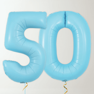 Pastel Blue Foil Number Balloons (34” Helium-Filled) 50 The Party Hut | Balloons, Fancy Dress & Party Supplies Cheltenham