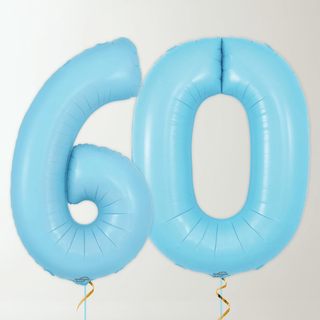 Pastel Blue Foil Number Balloons (34” Helium-Filled) 60 The Party Hut | Balloons, Fancy Dress & Party Supplies Cheltenham