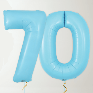 Pastel Blue Foil Number Balloons (34” Helium-Filled) 70 The Party Hut | Balloons, Fancy Dress & Party Supplies Cheltenham