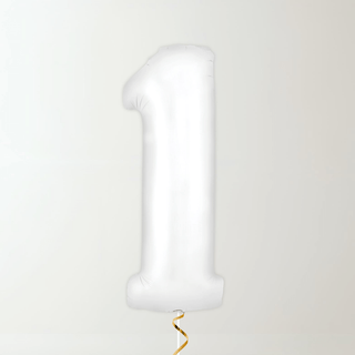 White Foil Number Balloons (34” Helium-Filled) 1 The Party Hut | Balloons, Fancy Dress & Party Supplies Cheltenham