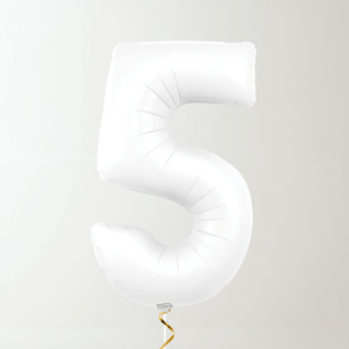 White Foil Number Balloons (34” Helium-Filled) 5 The Party Hut | Balloons, Fancy Dress & Party Supplies Cheltenham