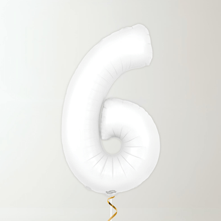 White Foil Number Balloons (34” Helium-Filled) 6 The Party Hut | Balloons, Fancy Dress & Party Supplies Cheltenham