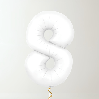 White Foil Number Balloons (34” Helium-Filled) 8 The Party Hut | Balloons, Fancy Dress & Party Supplies Cheltenham