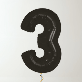 Black Foil Number Balloons (34” Helium-Filled) 3 The Party Hut | Balloons, Fancy Dress & Party Supplies Cheltenham