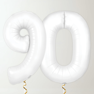 White Foil Number Balloons (34” Helium-Filled) 90 The Party Hut | Balloons, Fancy Dress & Party Supplies Cheltenham
