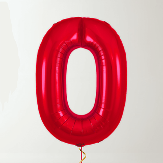 Red Foil Number Balloons (34” Helium-Filled) 0 The Party Hut | Balloons, Fancy Dress & Party Supplies Cheltenham