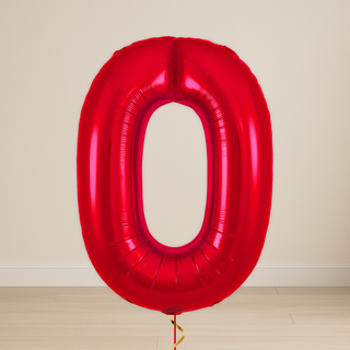 Red Number Balloons | Foil, 34"
