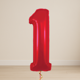 Red Number Balloons | Foil, 34"