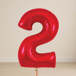 Red Number Balloons | Foil, 34"