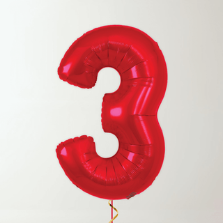 Red Foil Number Balloons (34” Helium-Filled) 3 The Party Hut | Balloons, Fancy Dress & Party Supplies Cheltenham