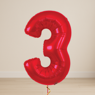 Red Number Balloons | Foil, 34"