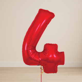 Red Number Balloons | Foil, 34"